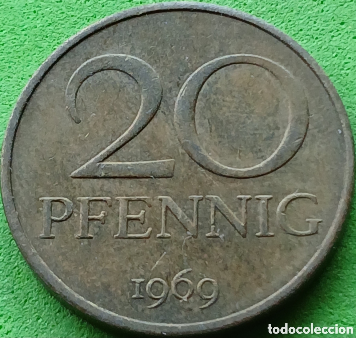 Monedas antiguas de Europa: Alemania Oriental 20 pfennig 1969 km#11