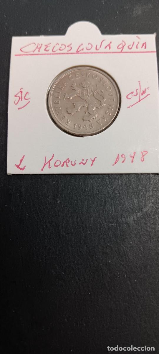 Monedas antiguas de Europa: CHECOSLOVAQUIA 2 KORUNY 1948 S/C KM=23 (CUPRONQUEL)