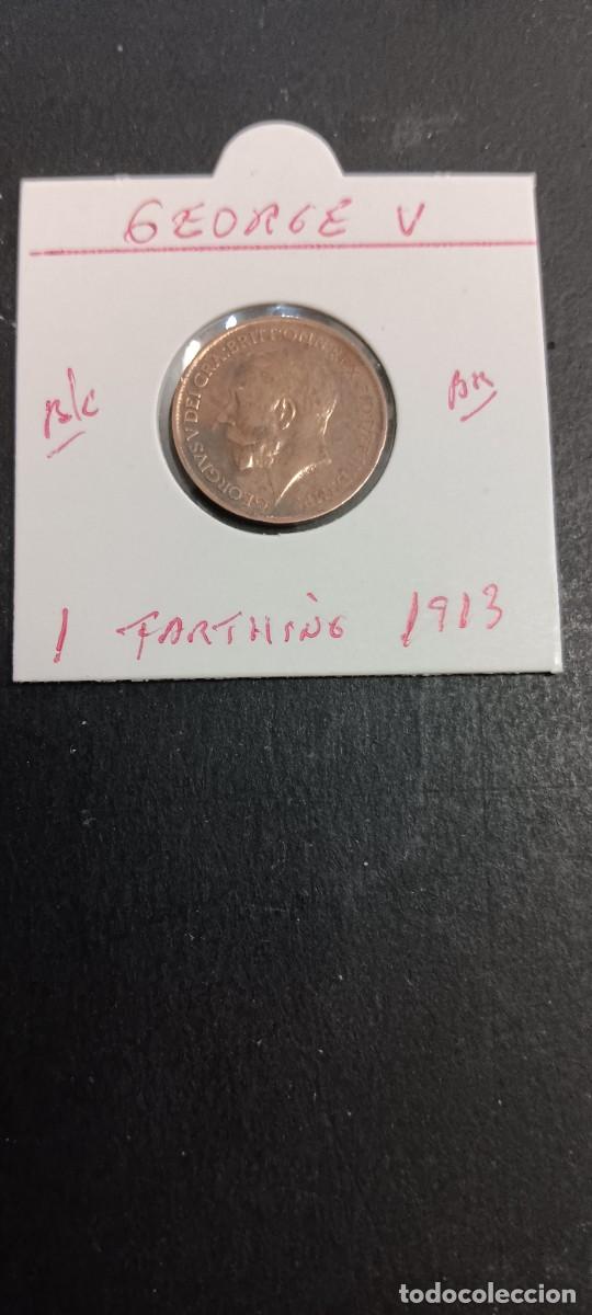 Monedas antiguas de Europa: GRAN BRETA&Ntilde;A 1 FARTHING 1913 BC KM=808.1 (BRONCE) GEORGE V
