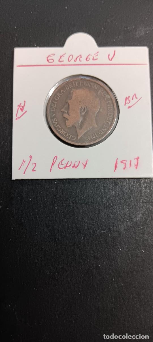 Monedas antiguas de Europa: GRAN BRETA&Ntilde;A 1/2 PENNY 1917 KM=809 (BRONCE) GEORGE V