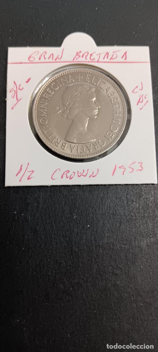 Monedas antiguas de Europa: GRAN BRETA&Ntilde;A 1/2 CROWN 1953 EBC KM=893 (CURONIQUEL) ISABEL II