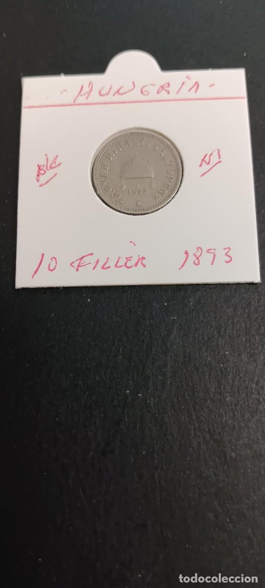 Monedas antiguas de Europa: HUNGRIA 10 FILLER 1893 BC KM=482 (NIQUEL) FRANCISCO JOS&Eacute; I