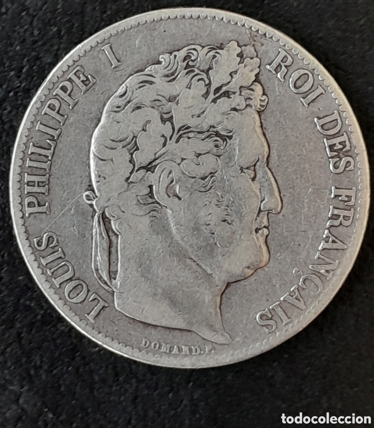 Monedas antiguas de Europa: Francia 1844 A, 5 francos , moneda plata