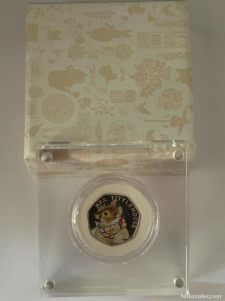 Monedas antiguas de Europa: Inglaterra 50 pence Plata Proof Royal Mint, Tittle Mouse, 2018 en caja original