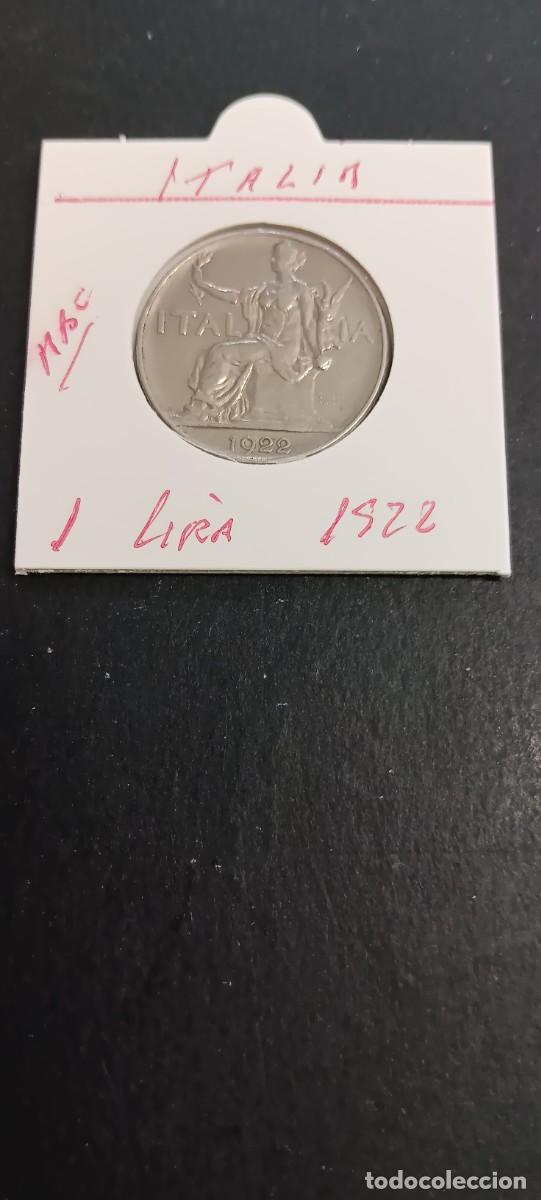 Moedas antigas da Europa: ITALIA 1 LIRA 1922 MBC KM=762 (NIQUEL)
