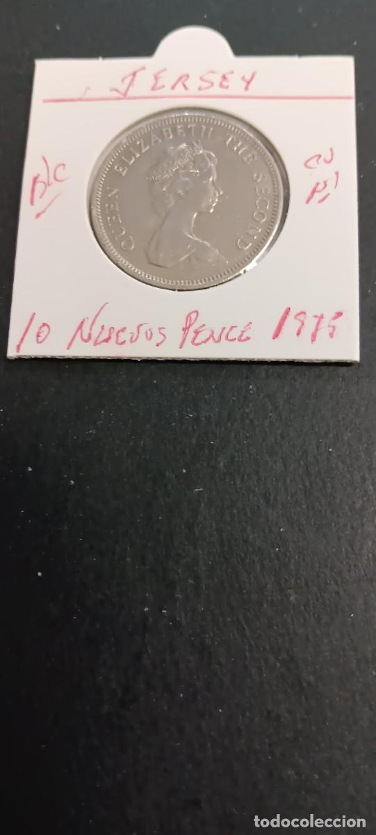 Moedas antigas da Europa: JERSEY 10 NUEVOS PENCE 1975 BC KM=83 (CUPRONIQUEL) ISABEL II