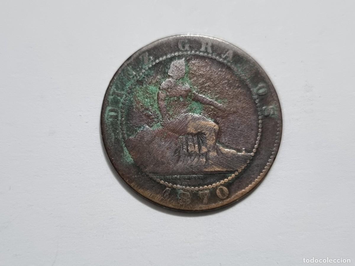 Monedas antiguas de Europa: Lote L.08 Antigua Moneda Espa&ntilde;a 10 Diez Centimos 1870 Coleccionista Subasta