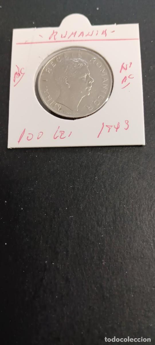 Monedas antiguas de Europa: RUMANIA 100 LEI 1943 BC KM=64 (NIQUEL-ACERO) MIHAI I