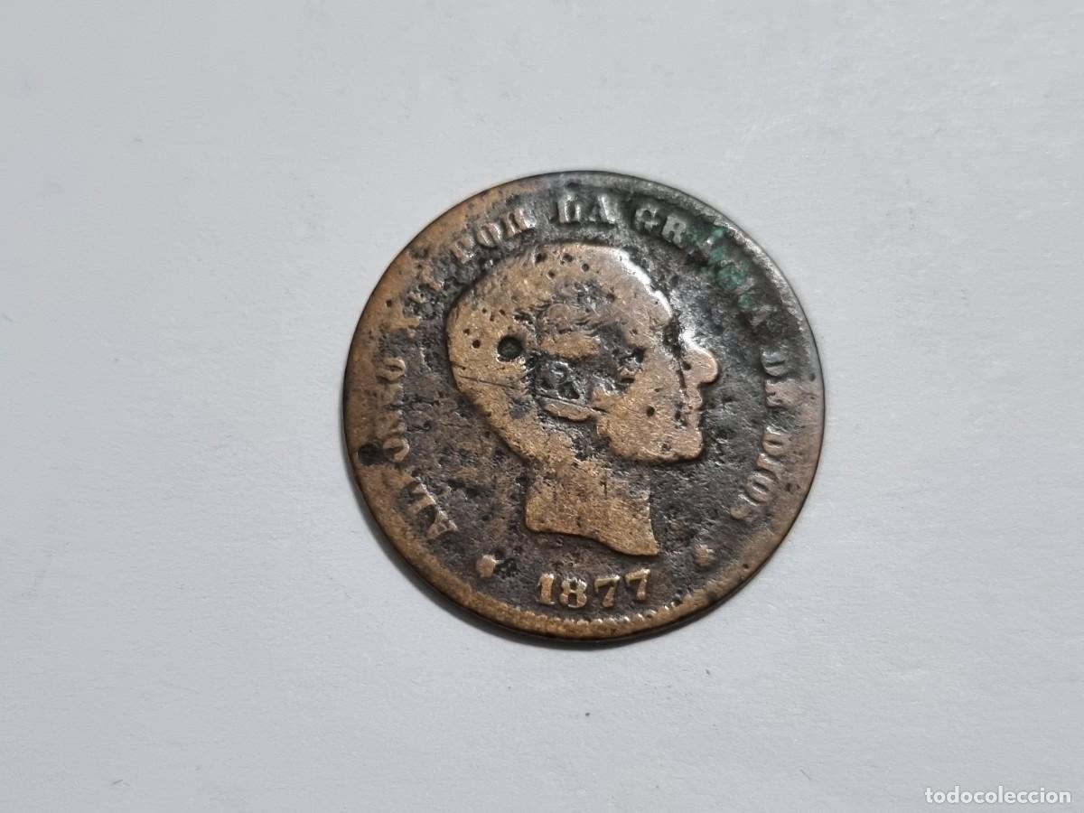 Monedas antiguas de Europa: Lote L.17 Moneda Espa&ntilde;a 5 Cinco Centimos 1877 OM Coleccionista Subasta