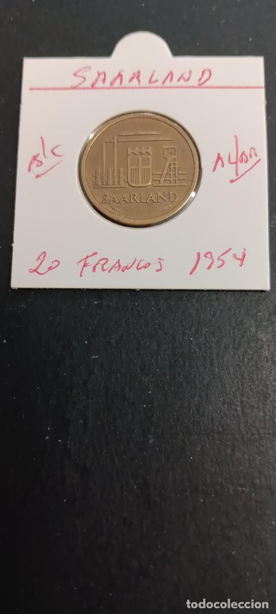 Monedas antiguas de Europa: SAARLAND 20 FRANCOS 1954 BC KM=2 (ALUMINIO-BRONCE)