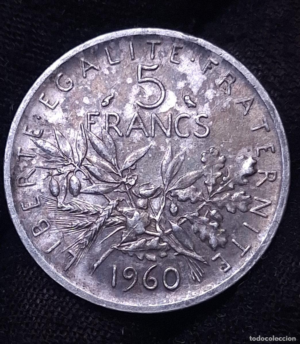 Monedas antiguas de Europa: Francia- 5 Francos 1960 PLATA