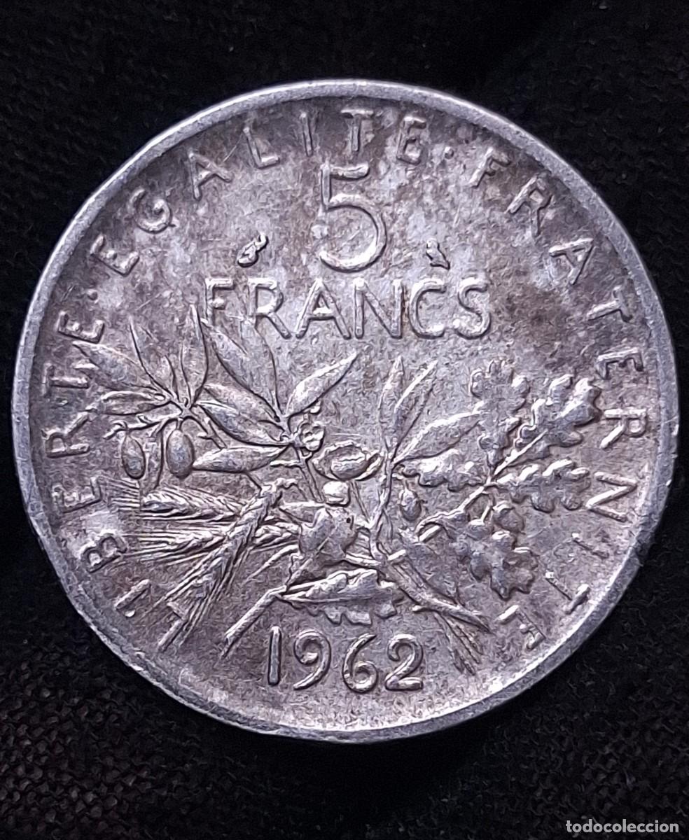 Monedas antiguas de Europa: Francia- 5 Francos 1962 PLATA