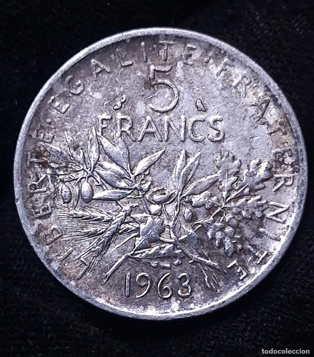 Monedas antiguas de Europa: Francia- 5 Francos 1963 PLATA