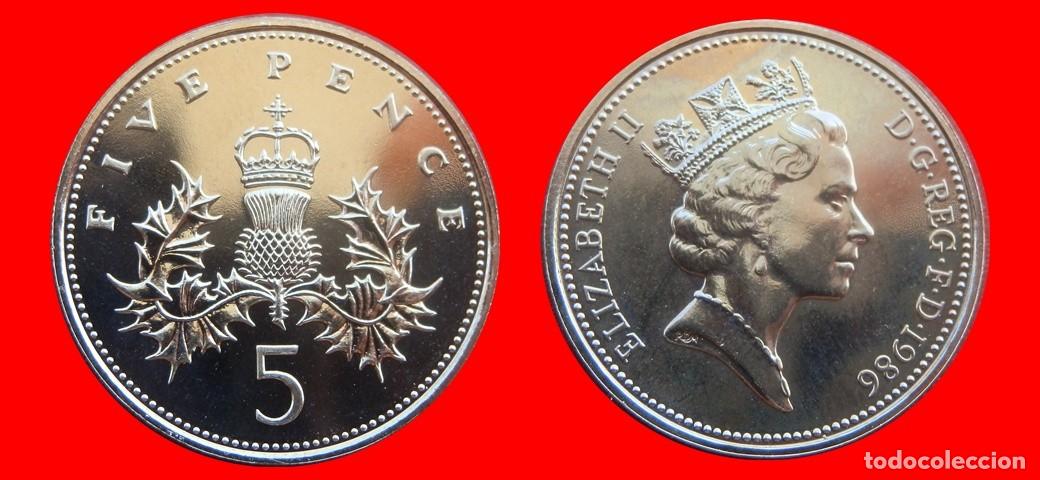 Monedas antiguas de Europa: 5 PENIQUES PENCE 1986 SIN CIRCULAR PROCEDENTE DE BISTER INGLATERRA REINO UNIDO-9463SC