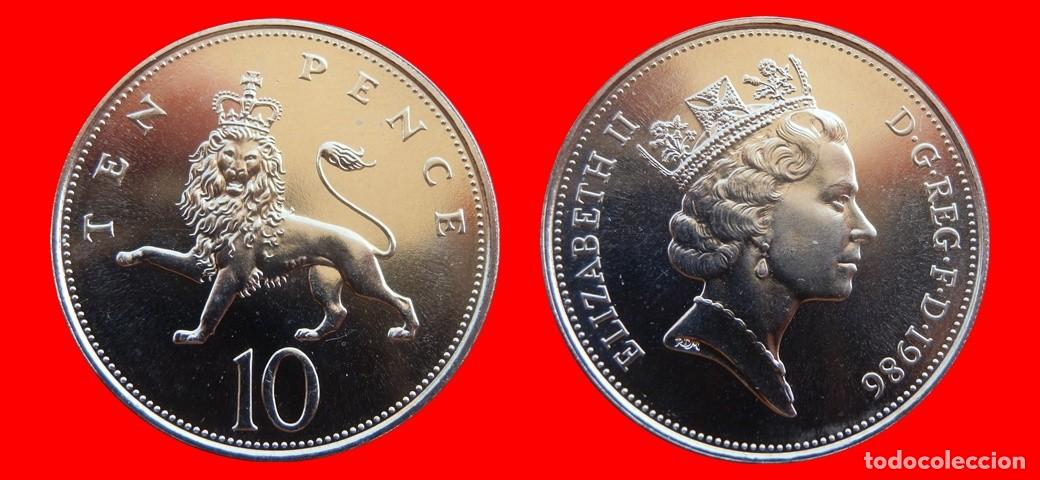 Monedas antiguas de Europa: 10 PENIQUES PENCE 1986 SIN CIRCULAR PROCEDENTE DE BISTER INGLATERRA REINO UNIDO-9470SC