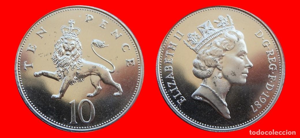 Monedas antiguas de Europa: 10 PENIQUES PENCE 1987 SIN CIRCULAR PROCEDENTE DE BISTER INGLATERRA REINO UNIDO-9471SC