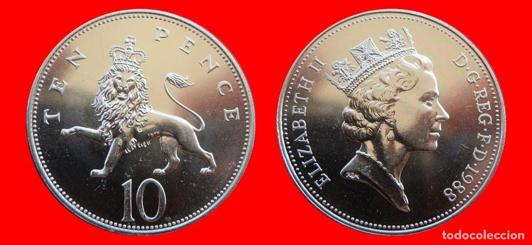 Monedas antiguas de Europa: 10 PENIQUES PENCE 1988 SIN CIRCULAR PROCEDENTE DE BISTER INGLATERRA REINO UNIDO-9472SC