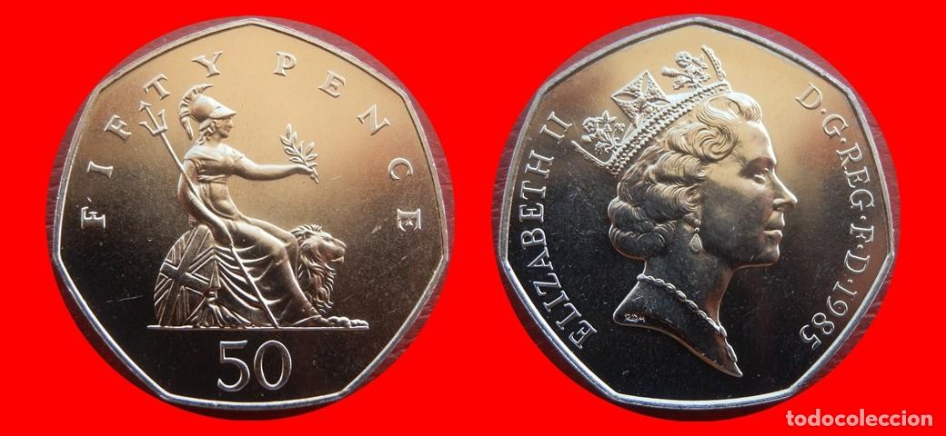 Monedas antiguas de Europa: 50 PENIQUES PENCE 1985 SIN CIRCULAR PROCEDENTE DE BISTER INGLATERRA REINO UNIDO-9480SC