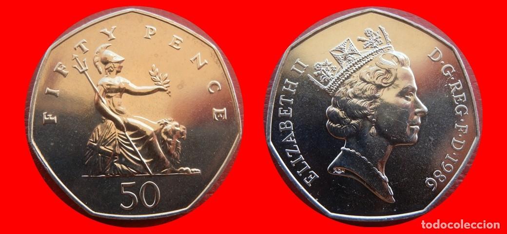 Monedas antiguas de Europa: 50 PENIQUES PENCE 1986 SIN CIRCULAR PROCEDENTE DE BISTER INGLATERRA REINO UNIDO-9481SC
