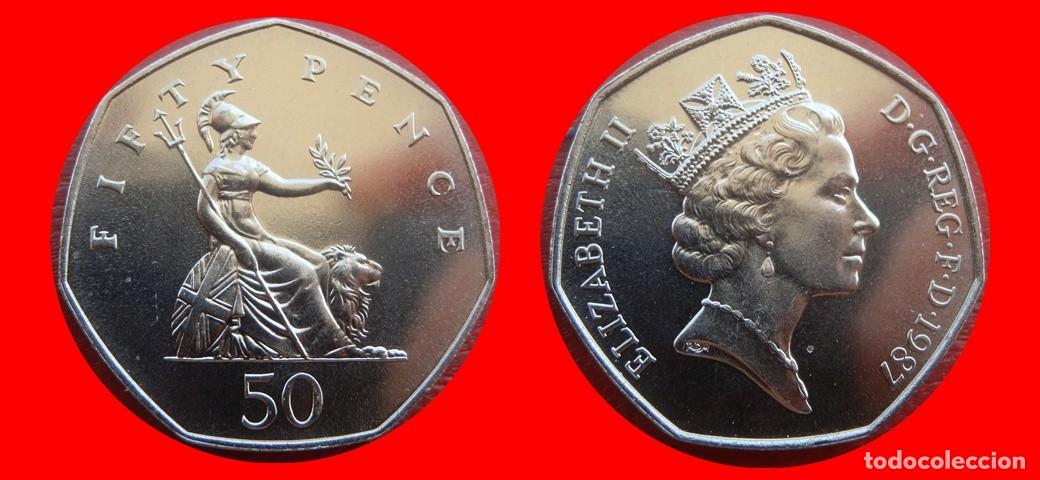 Monedas antiguas de Europa: 50 PENIQUES PENCE 1987 SIN CIRCULAR PROCEDENTE DE BISTER INGLATERRA REINO UNIDO-9482SC