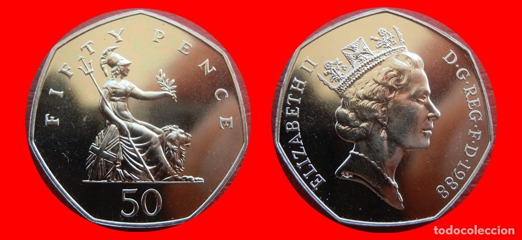 Monedas antiguas de Europa: 50 PENIQUES PENCE 1988 SIN CIRCULAR PROCEDENTE DE BISTER INGLATERRA REINO UNIDO-9483SC