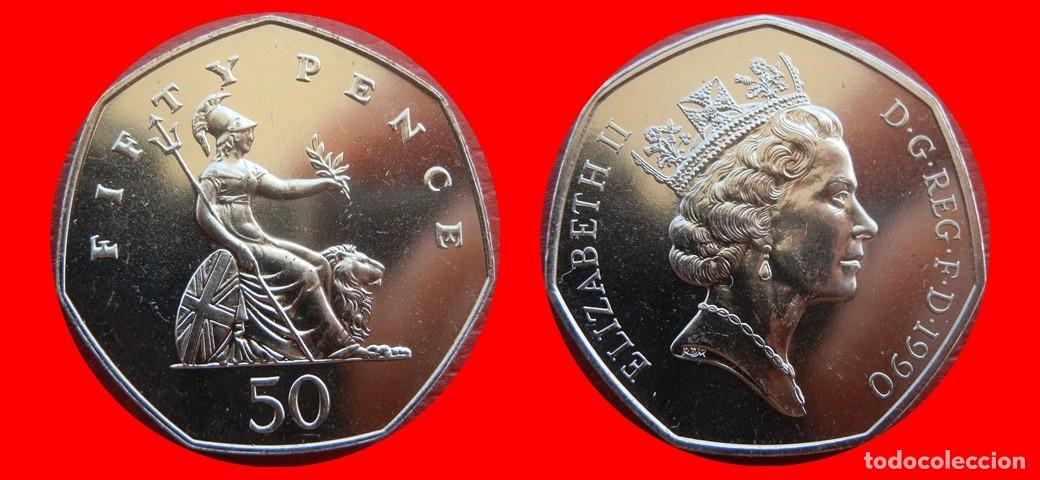 Monedas antiguas de Europa: 50 PENIQUES PENCE 1990 SIN CIRCULAR PROCEDENTE DE BISTER INGLATERRA REINO UNIDO-9485SC