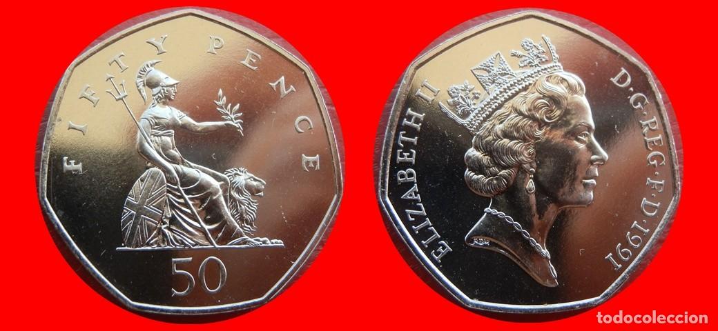 Monedas antiguas de Europa: 50 PENIQUES PENCE 1991 SIN CIRCULAR PROCEDENTE DE BISTER INGLATERRA REINO UNIDO-9486SC