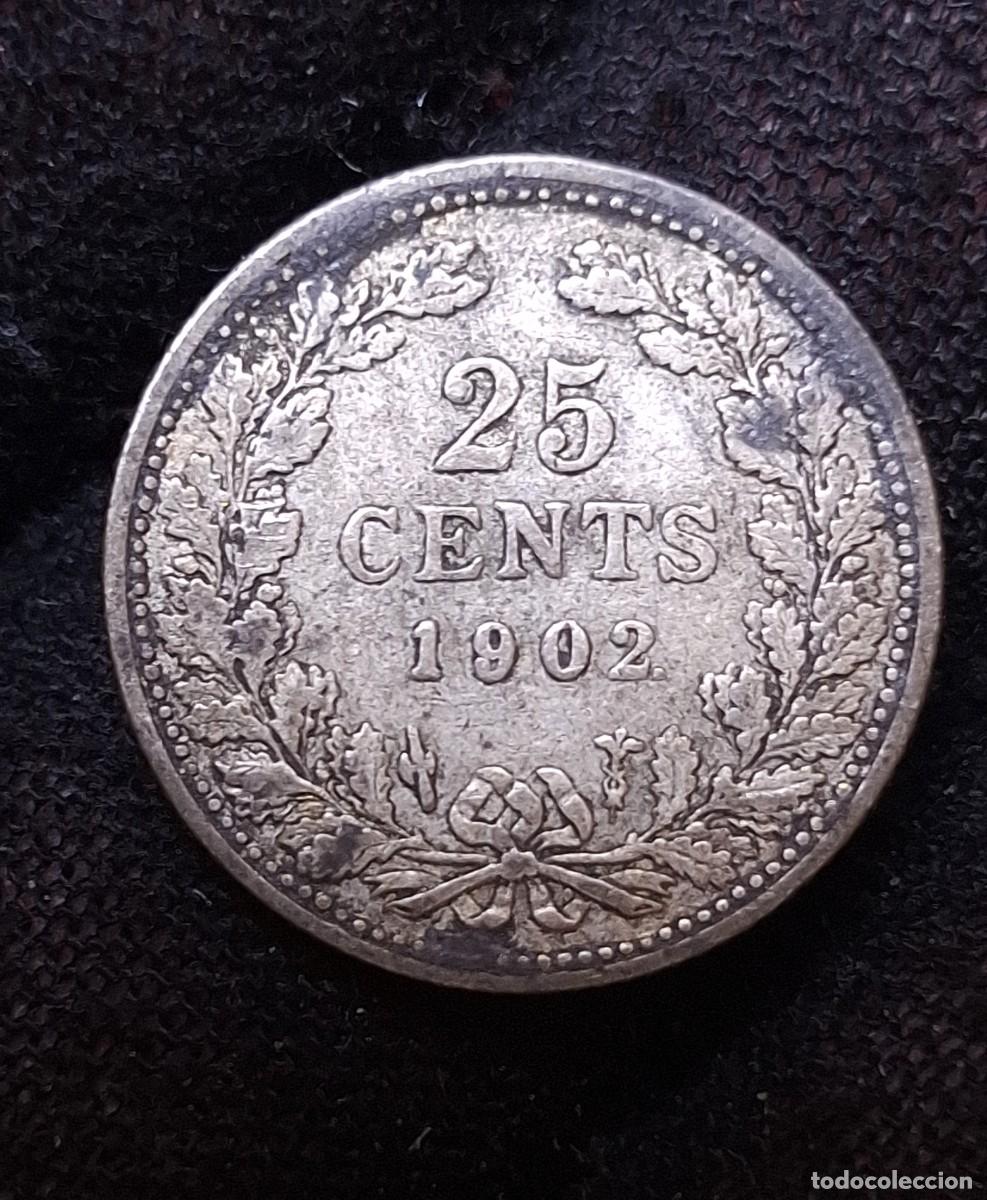 Monedas antiguas de Europa: Pa&iacute;ses Bajos - 25 cents 1902 PLATA