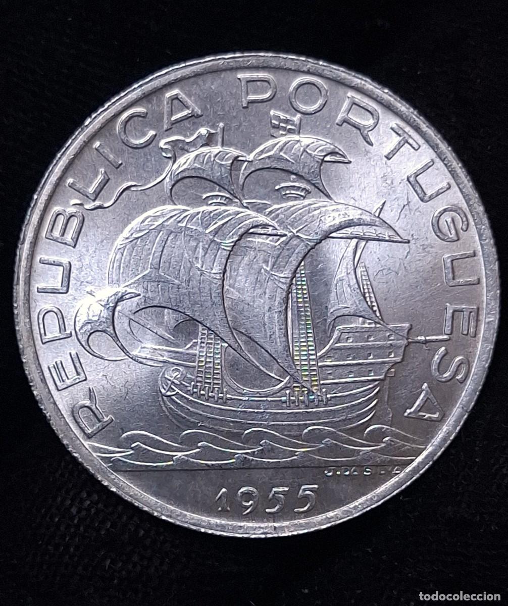 Monedas antiguas de Europa: Portugal - 10 Escudos 1955 PLATA
