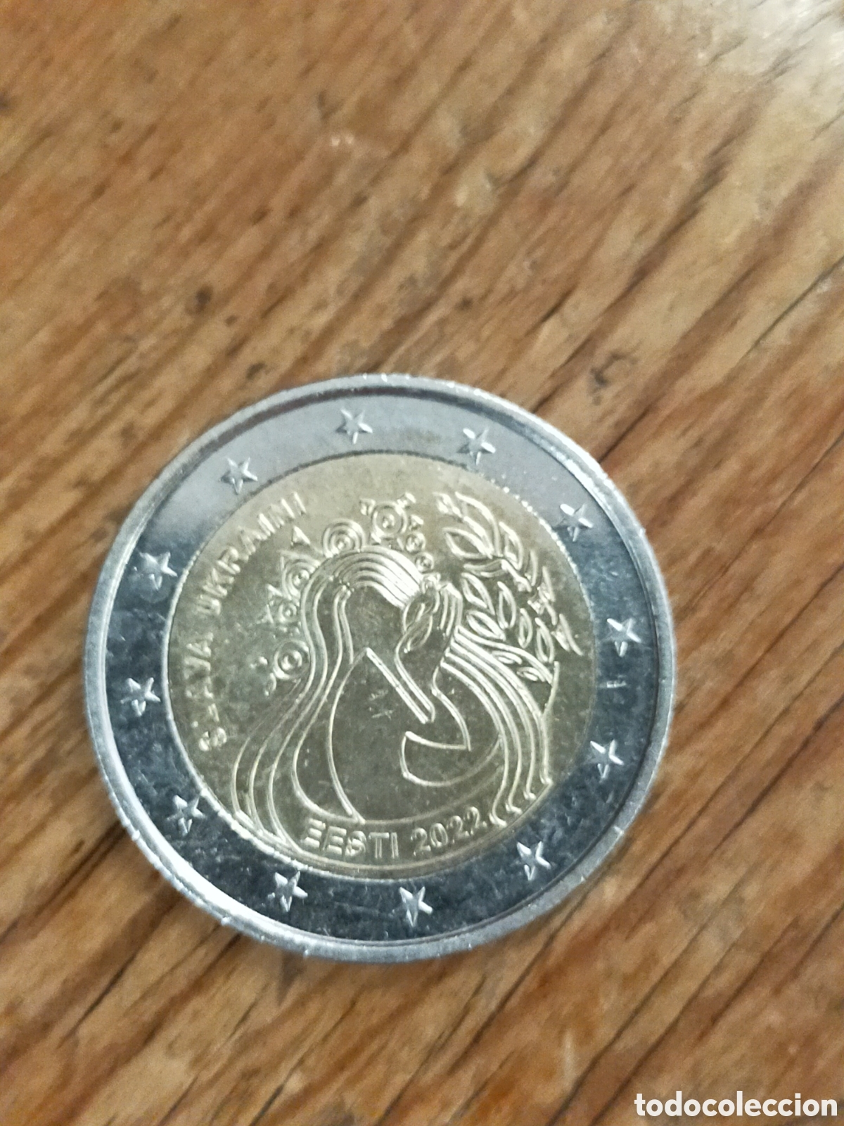 Monedas antiguas de Europa: Moneda de 2 euros de Estonia de 2022 dedicada a Ucrania y la libertad (&rdquo;Slava Ukraini&rdquo;),