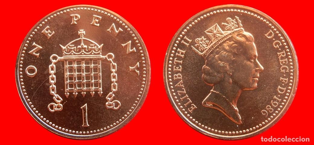 Monedas antiguas de Europa: 1 PENIQUE PENNY 1986 SIN CIRCULAR PROCEDENTE DE BLISTER INGLATERRA REINO UNIDO-9498SC