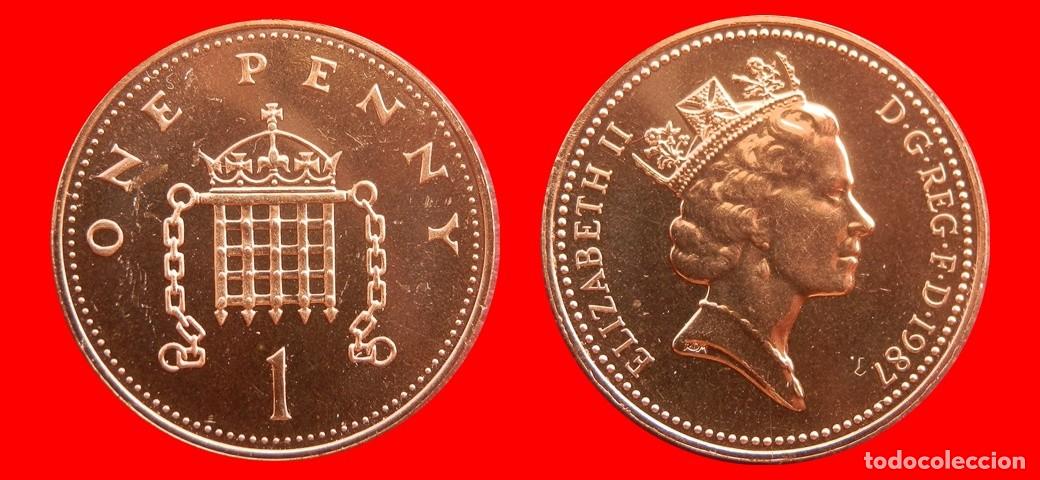 Monedas antiguas de Europa: 1 PENIQUE PENNY 1987 SIN CIRCULAR PROCEDENTE DE BLISTER INGLATERRA REINO UNIDO-9499SC