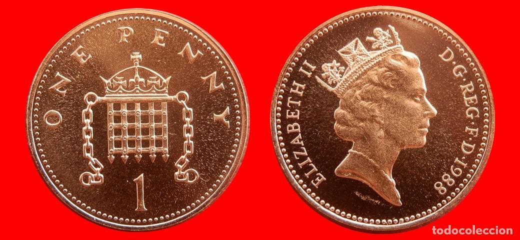 Monedas antiguas de Europa: 1 PENIQUE PENNY 1988 SIN CIRCULAR PROCEDENTE DE BLISTER INGLATERRA REINO UNIDO-9500SC