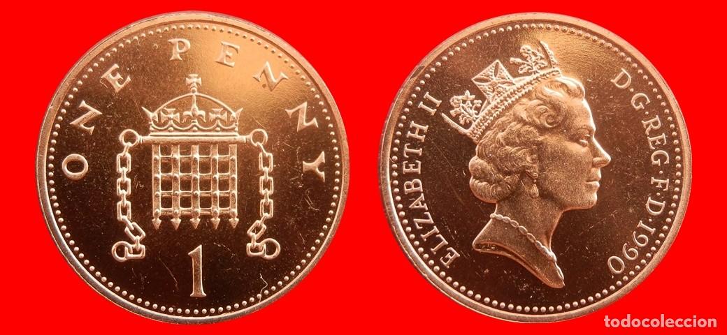 Monedas antiguas de Europa: 1 PENIQUE PENNY 1990 SIN CIRCULAR PROCEDENTE DE BLISTER INGLATERRA REINO UNIDO-9502SC
