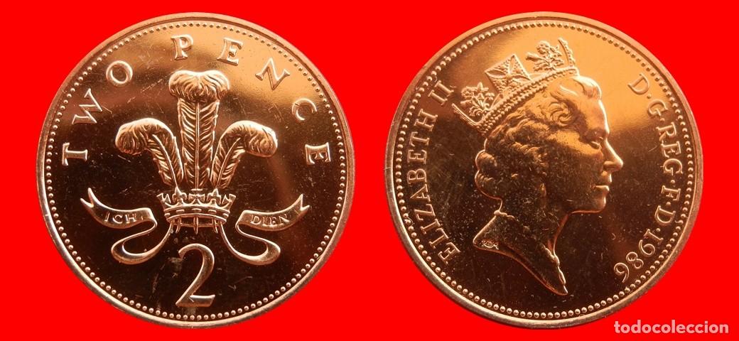 Monedas antiguas de Europa: 2 PENIQUES PENCE 1986 SIN CIRCULAR PROCEDENTE DE BLISTER INGLATERRA REINO UNIDO-9511SC