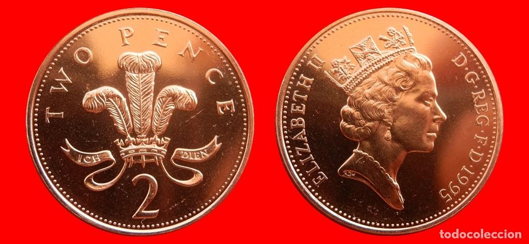Monedas antiguas de Europa: 2 PENIQUES PENCE 1995 SIN CIRCULAR PROCEDENTE DE BLISTER INGLATERRA REINO UNIDO-9518SC