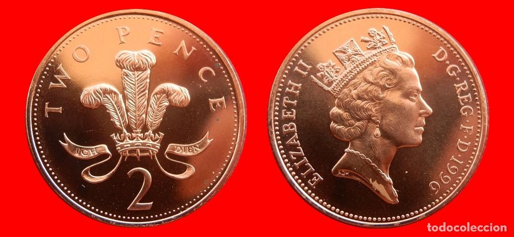 Monedas antiguas de Europa: 2 PENIQUES PENCE 1996 SIN CIRCULAR PROCEDENTE DE BLISTER INGLATERRA REINO UNIDO-9519SC