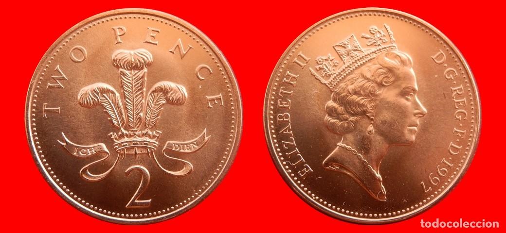 Monedas antiguas de Europa: 2 PENIQUES PENCE 1997 SIN CIRCULAR PROCEDENTE DE BLISTER INGLATERRA REINO UNIDO-9520SC