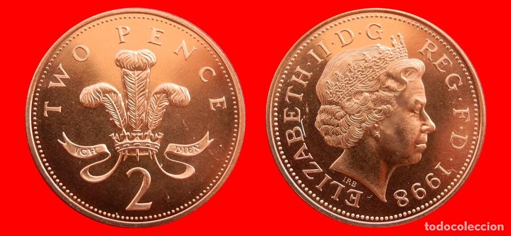 Monedas antiguas de Europa: 2 PENIQUES PENCE 1998 SIN CIRCULAR PROCEDENTE DE BLISTER INGLATERRA REINO UNIDO-9521SC