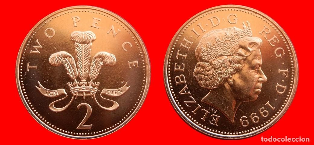 Monedas antiguas de Europa: 2 PENIQUES PENCE 1999 SIN CIRCULAR PROCEDENTE DE BLISTER INGLATERRA REINO UNIDO-9522SC