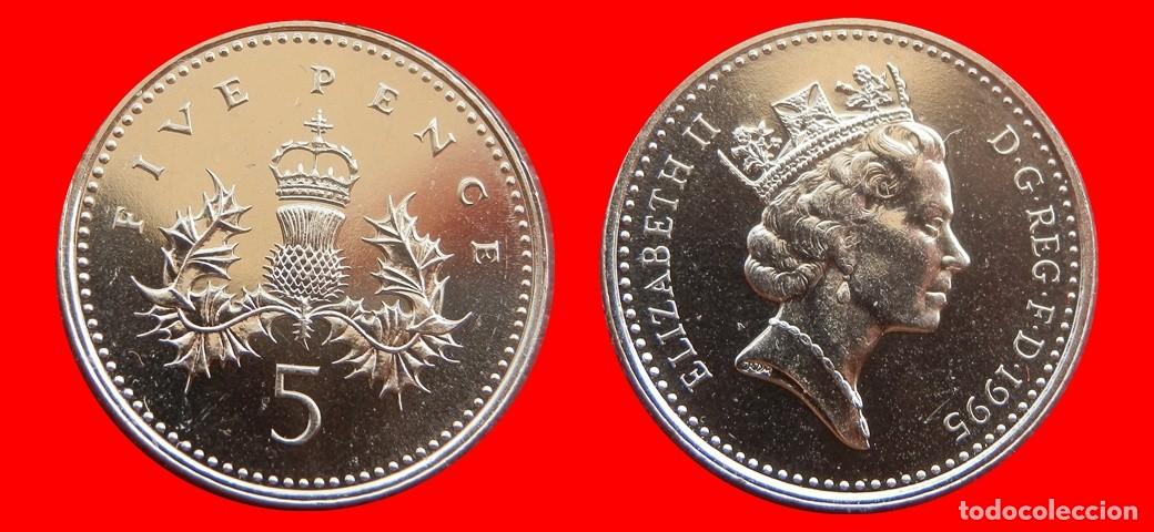 Monedas antiguas de Europa: 5 PENIQUES PENCE 1995 SIN CIRCULAR PROCEDENTE DE BLISTER INGLATERRA REINO UNIDO-9524SC