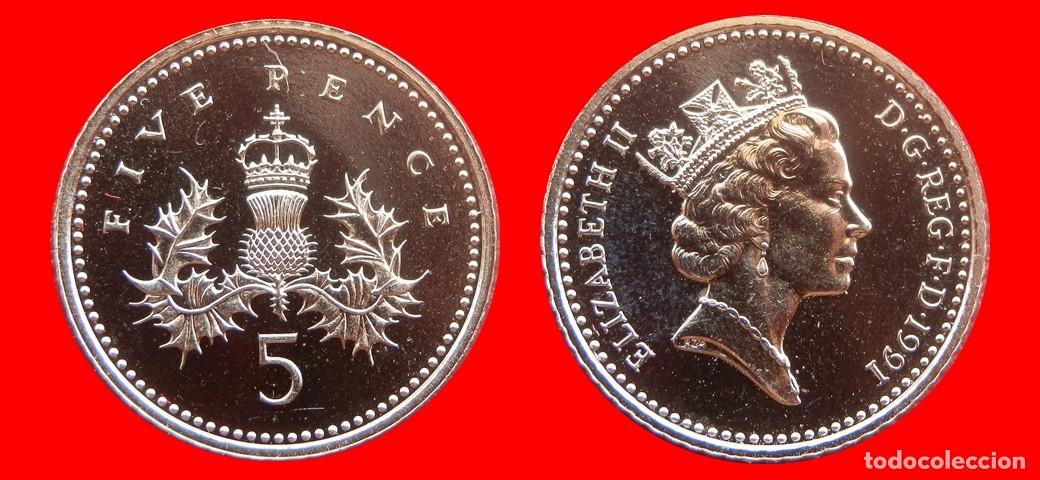 Monedas antiguas de Europa: 5 PENIQUES PENCE 1991 SIN CIRCULAR PROCEDENTE DE BLISTER INGLATERRA REINO UNIDO-9529SC