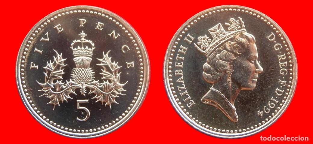 Monedas antiguas de Europa: 5 PENIQUES PENCE 1994 SIN CIRCULAR PROCEDENTE DE BLISTER INGLATERRA REINO UNIDO-9530SC
