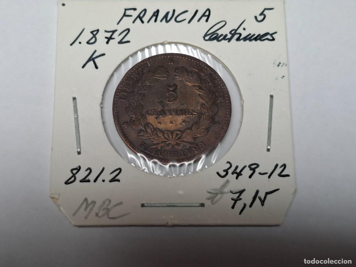 Monedas antiguas de Europa: 5 CENTIMOS de 1872 K KM 821.2 FRANCIA en MBC