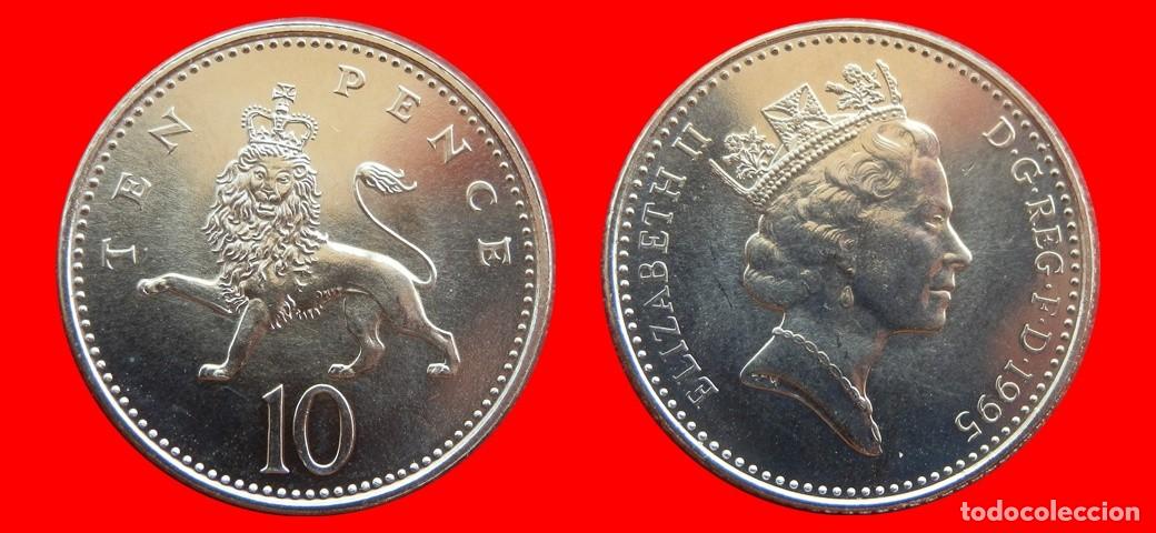Monedas antiguas de Europa: 10 PENIQUES PENCE 1995 SIN CIRCULAR PROCEDENTE DE BLISTER INGLATERRA REINO UNIDO-9532SC