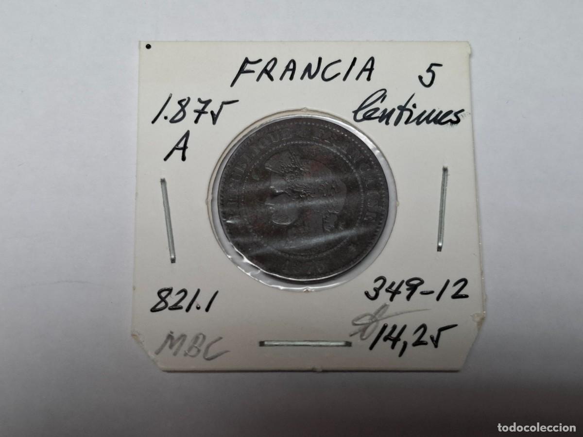 Monedas antiguas de Europa: 5 CENTIMOS de 1875 A KM 821.1 FRANCIA en MBC