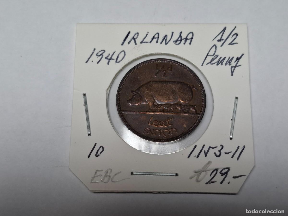 Monedas antiguas de Europa: 1/2 PENNY de 1940 Km 10 IRLANDA en EBC