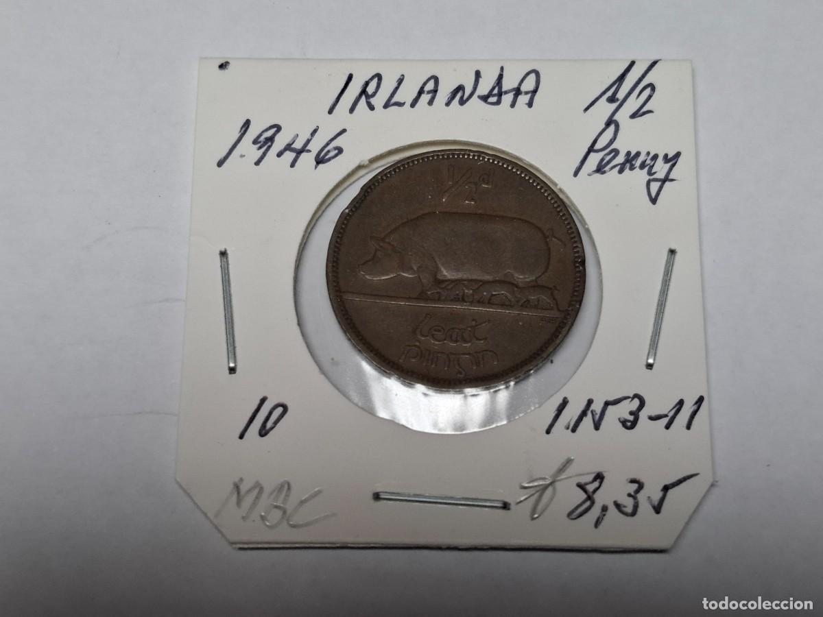 Monedas antiguas de Europa: 1/2 PENNY de 1946 Km 10 IRLANDA en MBC