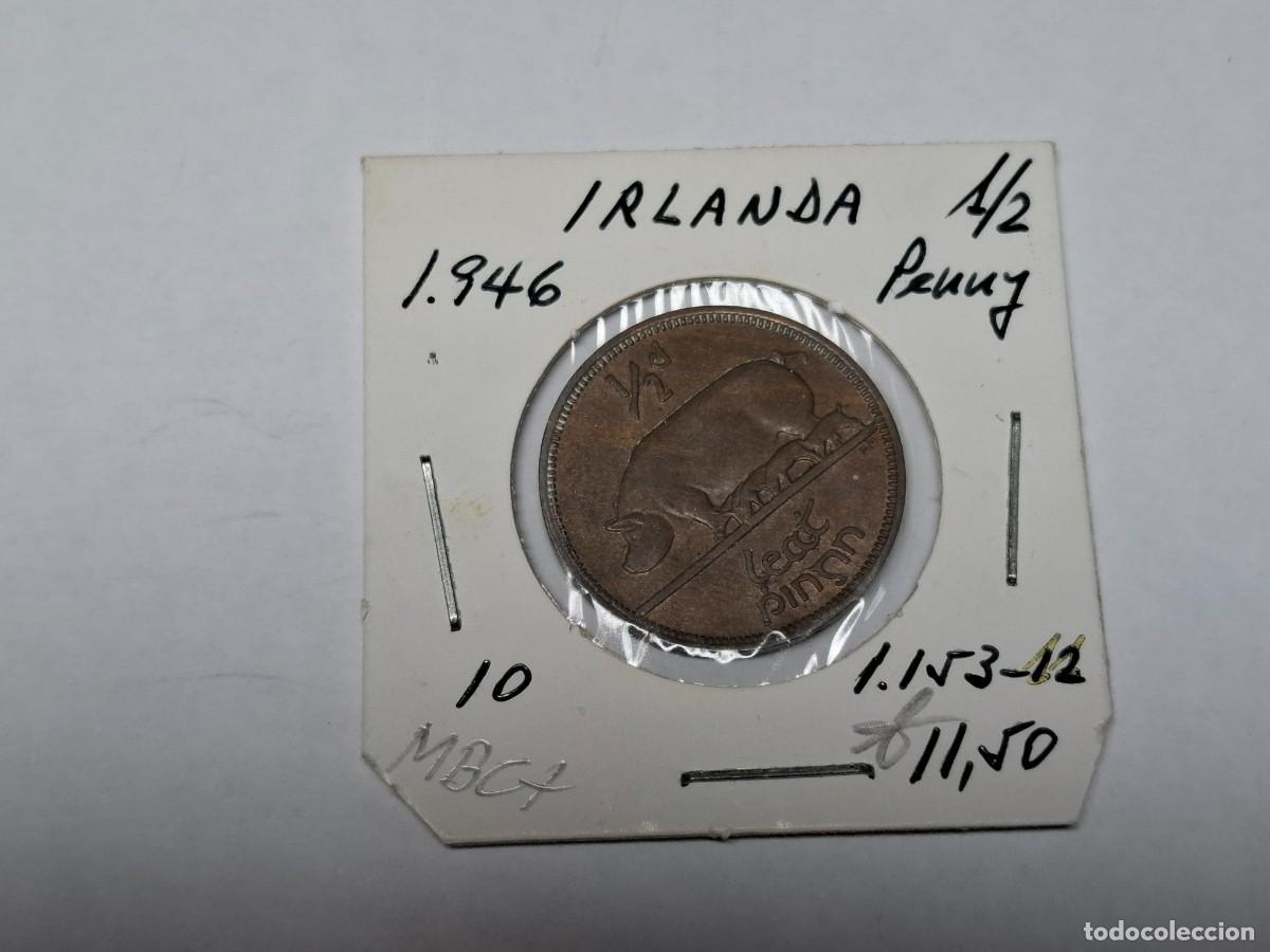 Monedas antiguas de Europa: 1/2 PENNY de 1946 Km 10 IRLANDA en MBC+