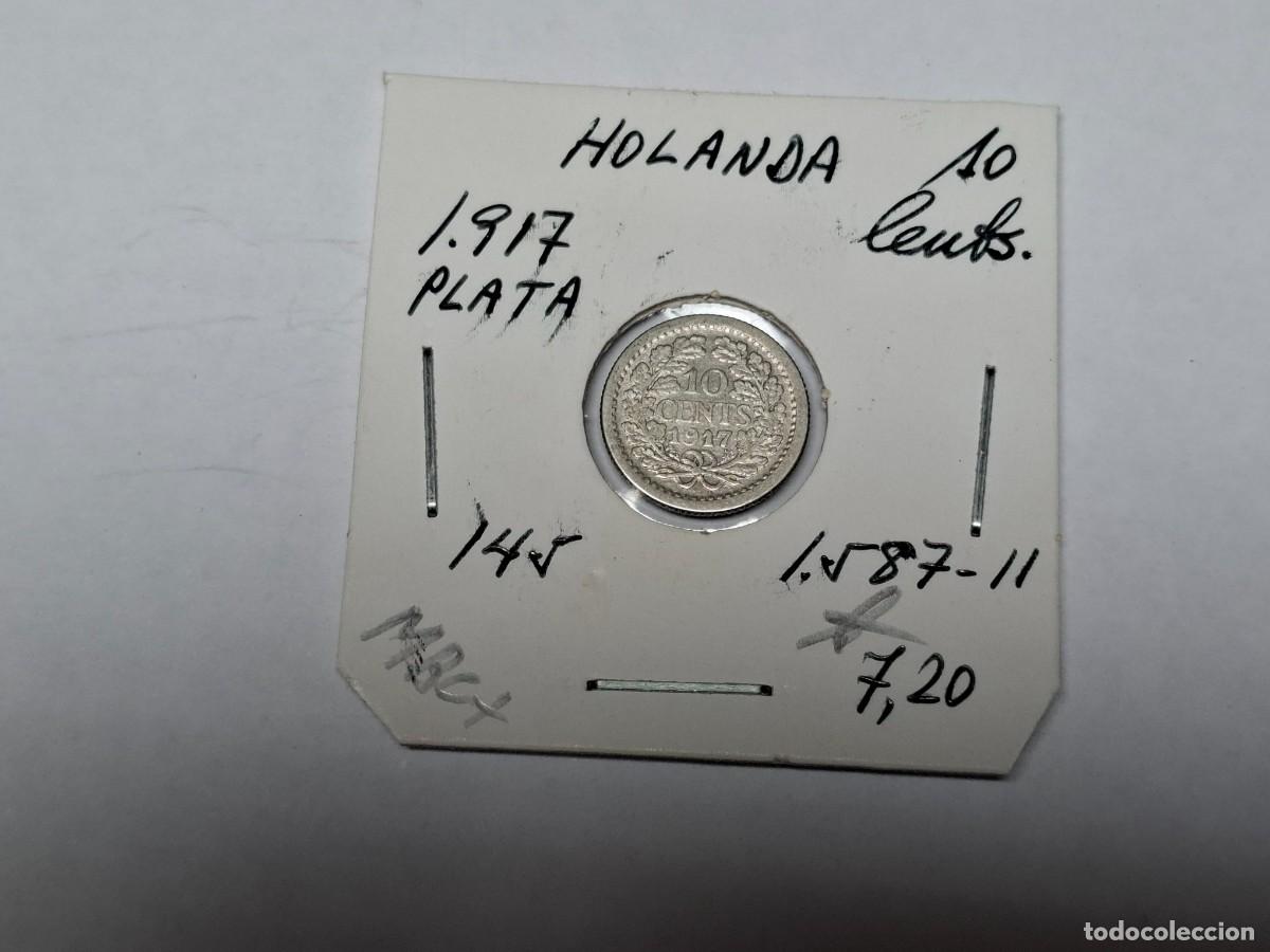 Monedas antiguas de Europa: 10 CENTIMOS de PLATA de 1917 KM 145 HOLANDA en MBC+